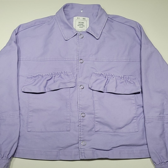 Lavender Pull and Bear Jean Jacket, Size Small - Picture 1 of 10